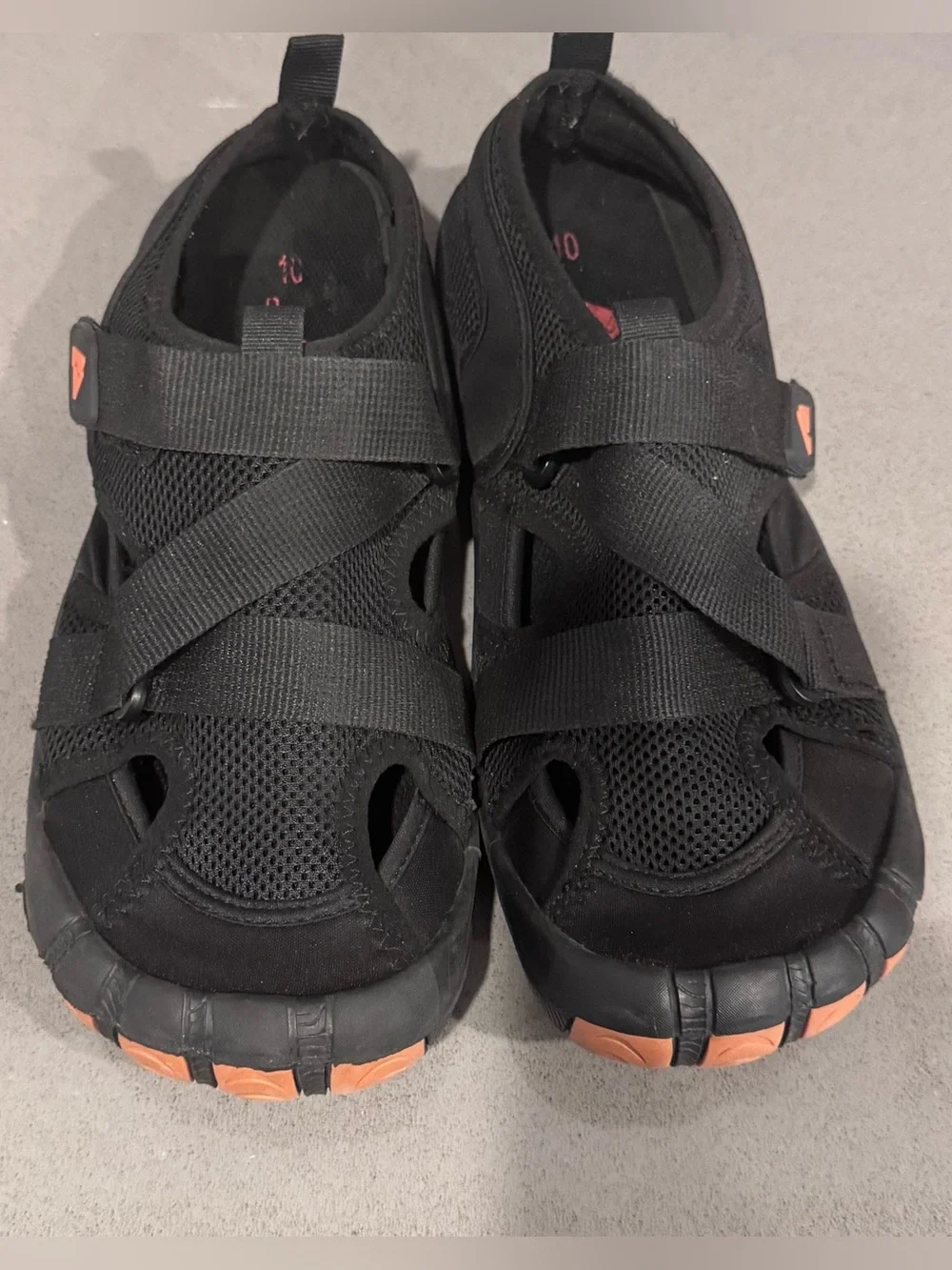 Ozark Trail Black Outdoor Sandals with Orange Accent